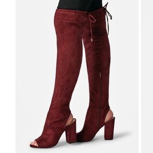 Burgundy Heeled Boots